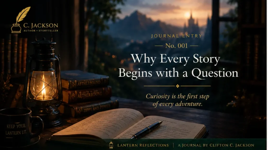 Journal Entry No. 001 hero image about why every story begins with a question